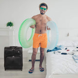 Aerolite 56x45x25cm British Airways Jet2 & Easyjet Upgrade Maximum Allowance Large Lightweight 2 Wheel Carry On Hand Cabin Luggage Bag Suitcase 56x45x25 with TSA Approved Lock Black