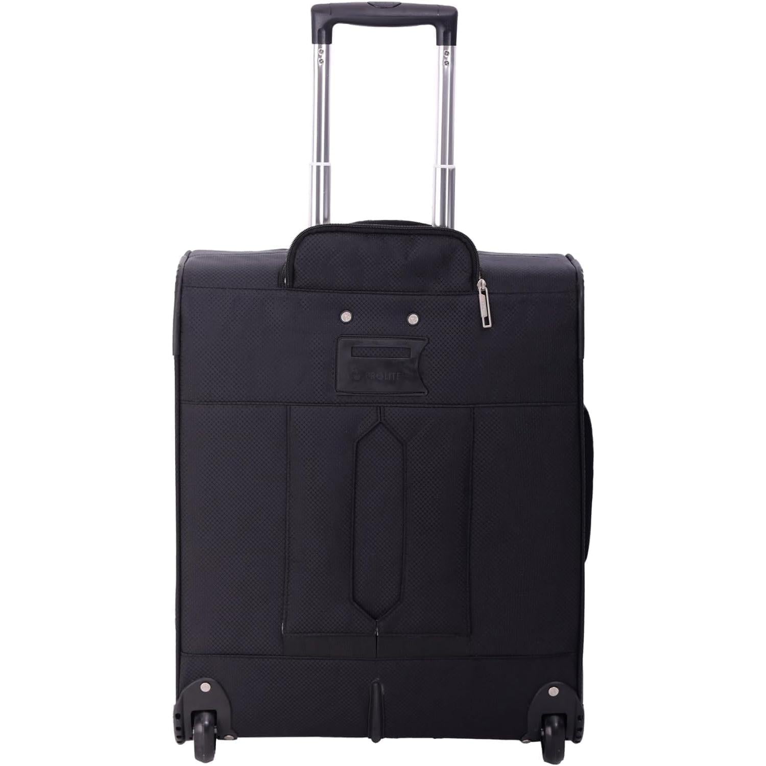 Aerolite 56x45x25cm British Airways Jet2 & Easyjet Upgrade Maximum Allowance Large Lightweight 2 Wheel Carry On Hand Cabin Luggage Bag Suitcase 56x45x25 with TSA Approved Lock Black