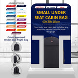 5 CITIES (40x30x10cm) New and Improved 2025 Lufthansa, Austrian Airlines, Swiss Airlines Maximum Size Cabin Backpack/Rucksack Underseat Flight Bag, Also Approved For easyJet, British Airways, Virgin Atlantic, Black