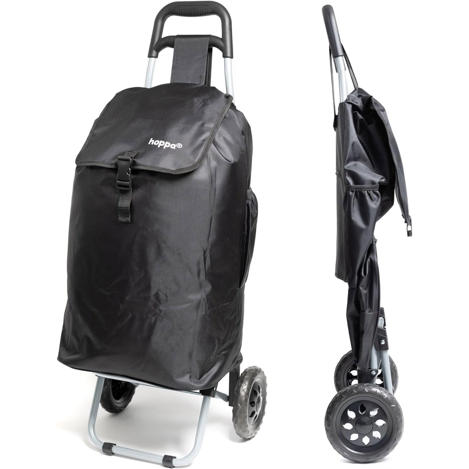 Hoppa 57Ltr Lightweight Shopping Trolley 2025 model, Hard Wearing & Foldaway Push/Pull Cart for Easy Storage With 1 Year Guarantee