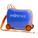 Aerolite MiniMax Childrens Ride-On Suitcase Fits 45x36x20cm EasyJet Maximum Size Kids Hand Luggage With Wheels 29L - Blue