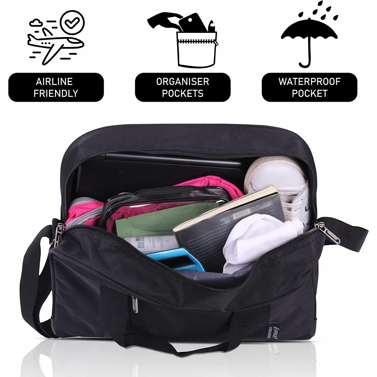 Aerolite British Airways Maximum Size Bundle, 56x45x25cm Large Cabin Softshell Suitcase & 40x30x15cm Under Seat Holdall