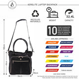 Aerolite 45x36x20 Easyjet Maximum Size Approved Laptop Bag - Fits up to 16.5", Overnight Hand Cabin Luggage Shoulder Bag Quilted with 10 Year Warranty (Black)