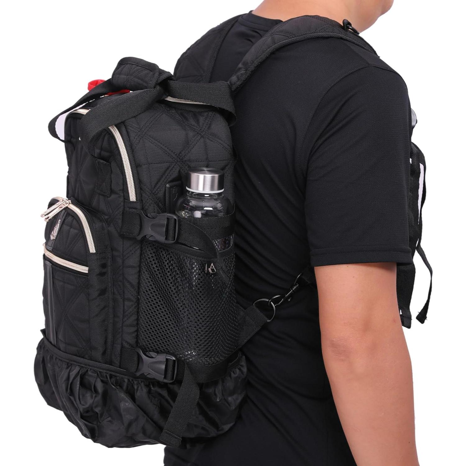 Aerolite Ryanair Backpack Trolley Bag with 2 Wheels 40x20x25, Eco-Friendly Extendable Handle Travel Carry On Holdall Flight Rucksack with 10 Year Warranty (Quilted)