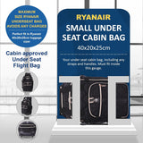 Aerolite Ryanair Backpack Trolley Bag with 2 Wheels 40x20x25, Eco-Friendly Extendable Handle Travel Carry On Holdall Flight Rucksack with 10 Year Warranty (Quilted)