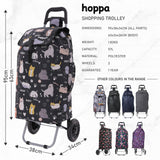 Hoppa 57Ltr Lightweight Shopping Trolley 2025 model, Hard Wearing & Foldaway Push/Pull Cart for Easy Storage With 1 Year Guarantee