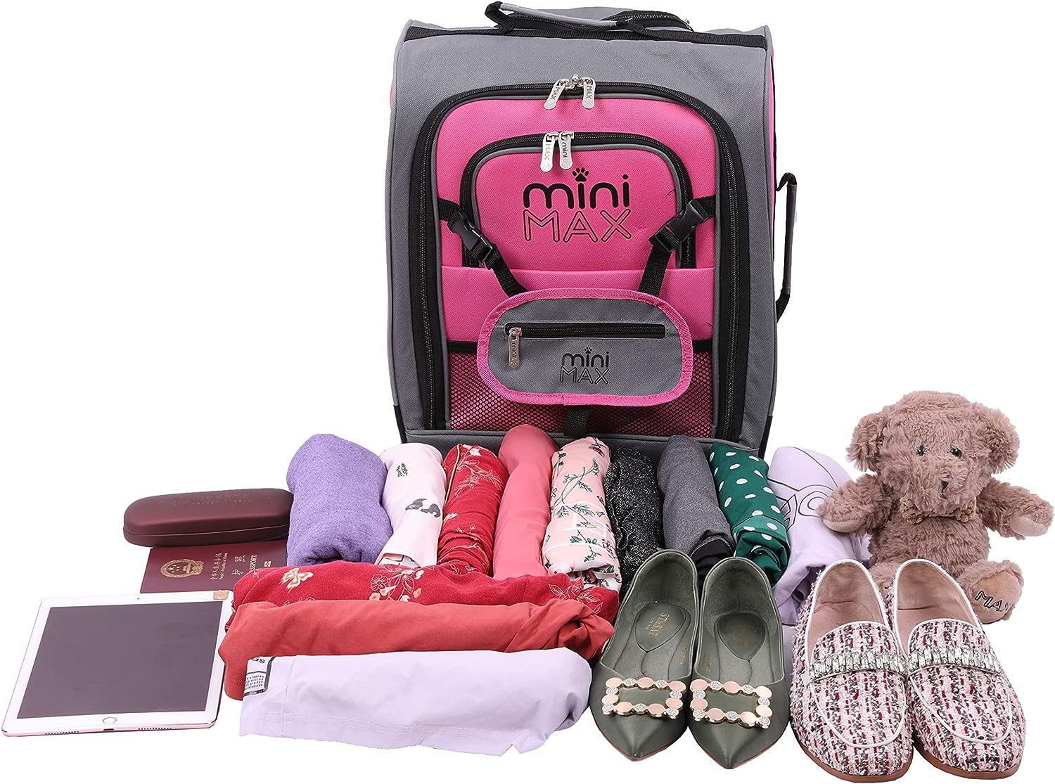 Aerolite MiniMAX (45x36x20cm) Easyjet Maximum Cabin Trolley/Carry On Suitcase with Backpack and Pouch, Pack The Max, 2 Years Warranty