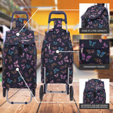 Hoppa 57Ltr Lightweight Shopping Trolley 2025 model, Hard Wearing & Foldaway Push/Pull Cart for Easy Storage With 1 Year Guarantee
