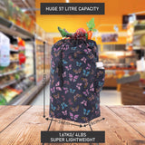 Hoppa 57Ltr Lightweight Shopping Trolley 2025 model, Hard Wearing & Foldaway Push/Pull Cart for Easy Storage With 1 Year Guarantee