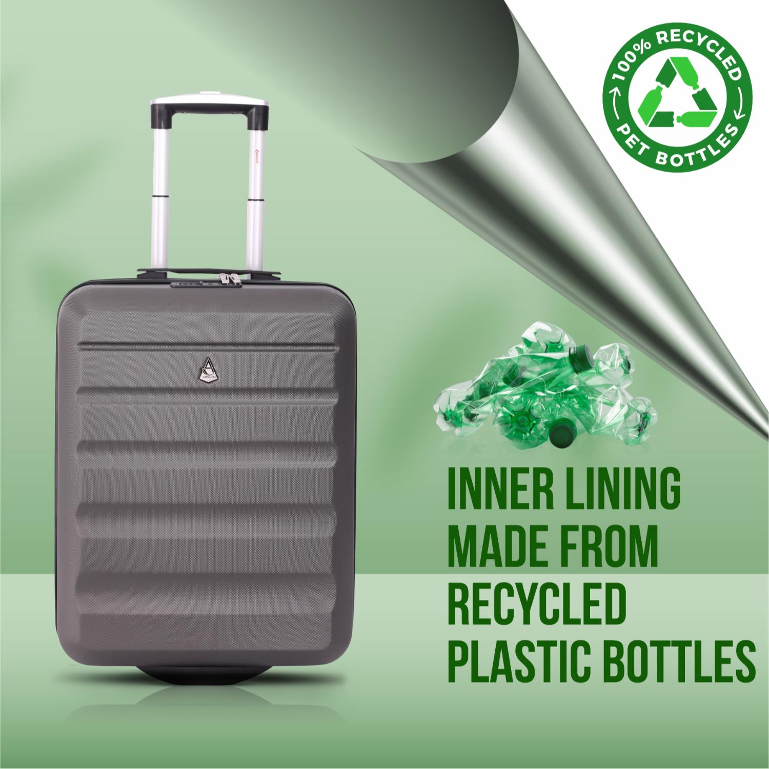 Aerolite (55x40x20cm) Ryanair Priority Max Lightweight Hard Shell Cabin Suitcase, 40L, 2 Wheels