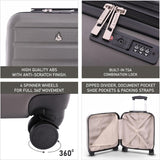 Aerolite 45x36x20cm Easyjet Maximum Size 8 Wheel ABS Hard Shell Carry On Hand Cabin Luggage Underseat Flight Travel Bag Spinner Suitcase 45x36x20 with TSA Lock & 5 Year Warranty