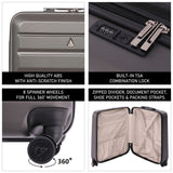 Aerolite Easyjet Large Cabin (56x45x25cm) Lightweight Hard Shell Cabin Suitcase, MAXIMUM Possible Allowance for Easyjet (Plus/Flexi), Jet2 & British Airways