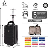 Aerolite 40x20x25cm Ryanair Maximum Under Seat Lightweight Eco Friendly Hard Shell Carry On Hand Cabin Luggage Travel Suitcase Cabin Bags 40x20x25 Underseat with 2 Wheels and TSA Approved Lock Black