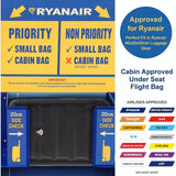 Aerolite 40x20x25cm Ryanair Maximum Under Seat Lightweight Eco Friendly Hard Shell Carry On Hand Cabin Luggage Travel Suitcase Cabin Bags 40x20x25 Underseat with 2 Wheels and TSA Approved Lock Black