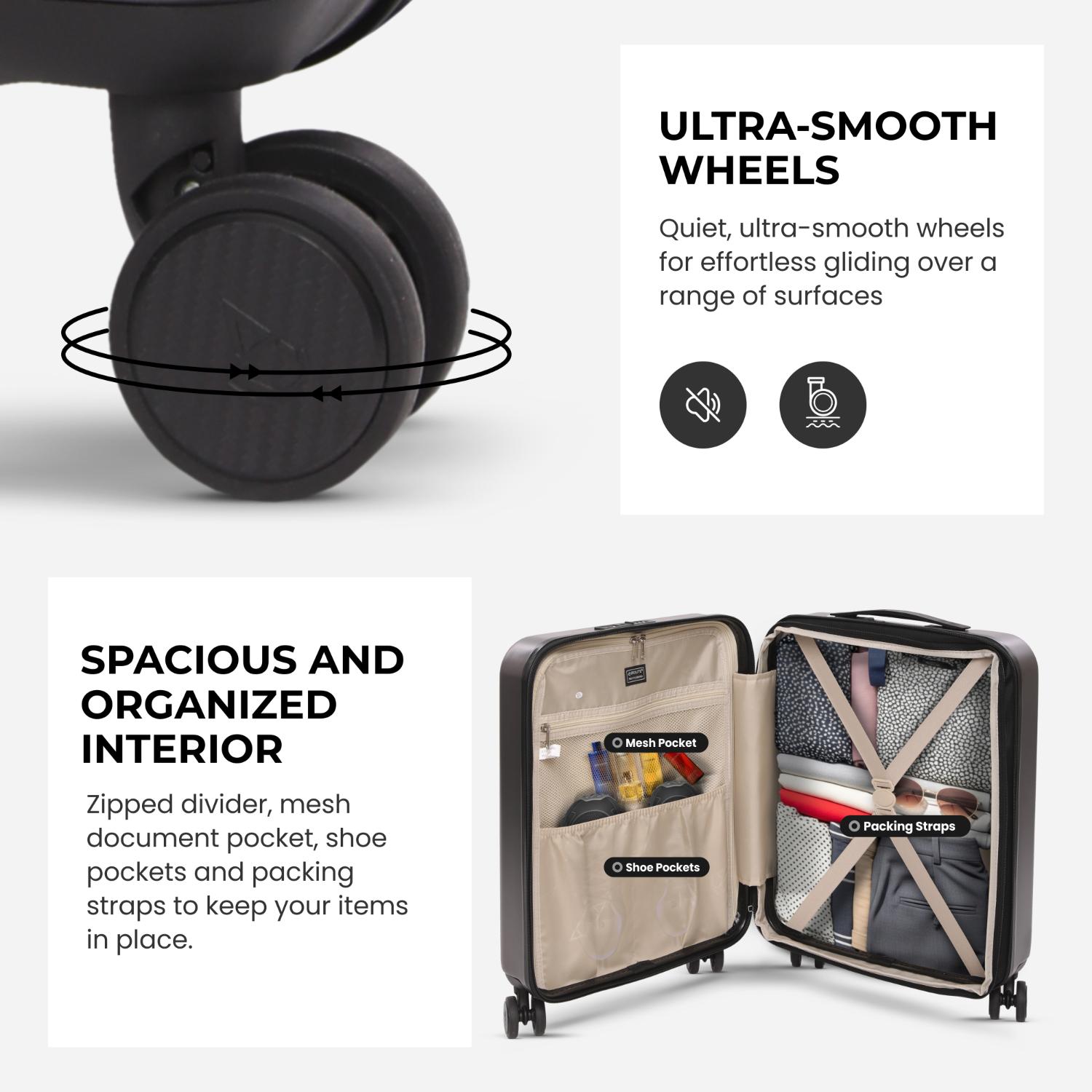 Aerolite Expandable 55x40x20cm to 55x40x23cm Ryanair Priority, Wizz Air Priority, Lufthansa Max Size Lightweight Hard Shell Carry On Hand Cabin Luggage Suitcase with 4 Wheels (CHARCOAL)