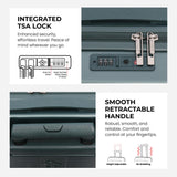 Aerolite Lightweight ABS Hard Shell 4 Wheel Spinner 4 Piece Travel Luggage Suitcase Set , Cabin + Medium + Large + Extra Large (FOREST GREEN)