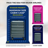 Aerolite Lightweight ABS Hard Shell 4 Wheel Spinner 4 Piece Travel Luggage Suitcase Set , Cabin + Medium + Large + Extra Large (FOREST GREEN)