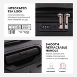 Aerolite Lightweight ABS Hard Shell 4 Wheel Spinner 4 Piece Travel Luggage Suitcase Set , Cabin + Medium + Large + Extra Large (BLACK)