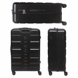 Aerolite Lightweight ABS Hard Shell 4 Wheel Spinner 4 Piece Travel Luggage Suitcase Set , Cabin + Medium + Large + Extra Large (BLACK)