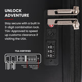 Aerolite Lightweight ABS Hard Shell 4 Wheel Spinner 4 Piece Travel Luggage Suitcase Set , Cabin + Medium + Large + Extra Large (BLACK)