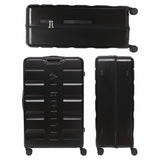 Aerolite Lightweight ABS Hard Shell 4 Wheel Spinner 4 Piece Travel Luggage Suitcase Set , Cabin + Medium + Large + Extra Large (BLACK)