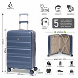 Aerolite 3-Piece Luggage Set – Lightweight Hard Shell Suitcases with 4 Dual Spinner Wheels & TSA Lock – Expandable Cabin (21”), Medium (24”), Large (28”) – Expandable Carry-On Case Included – Blue