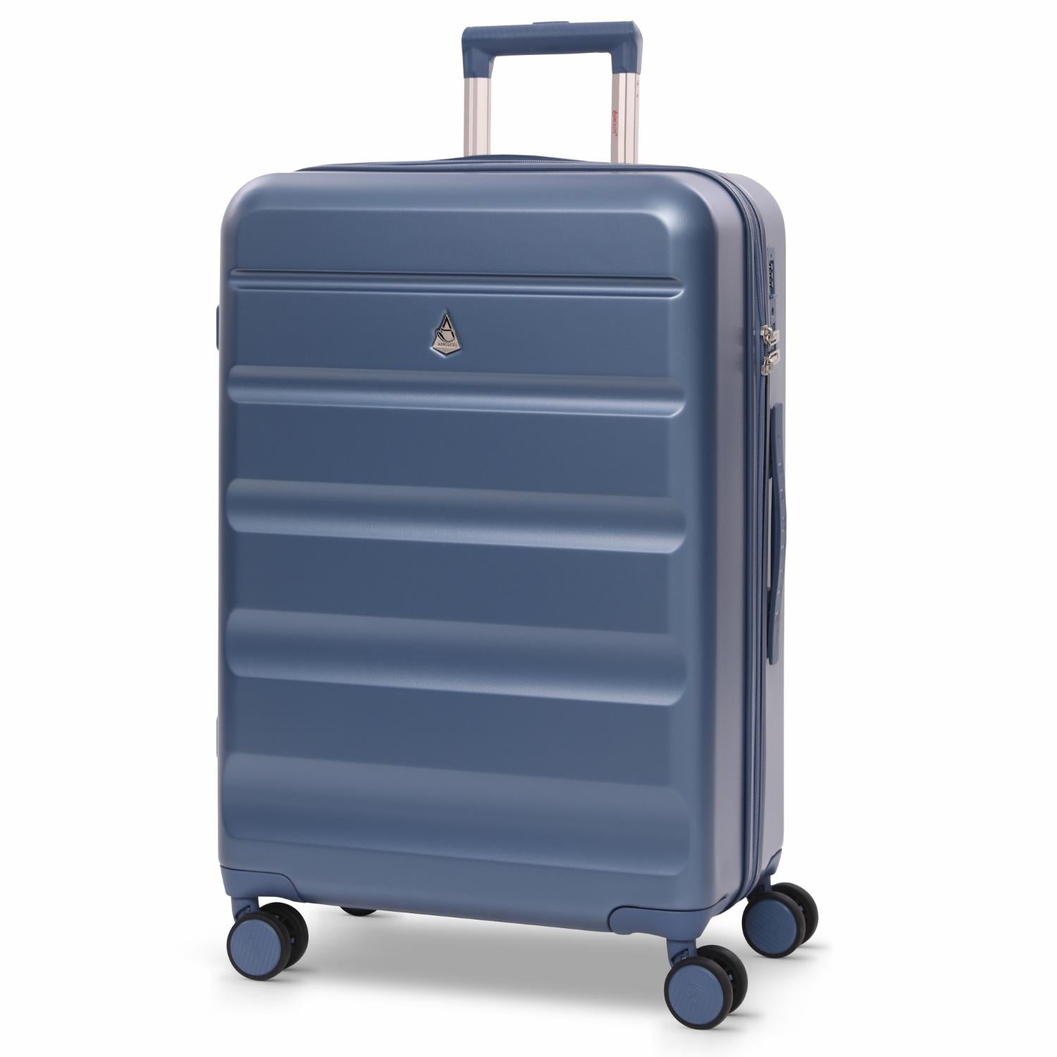 Aerolite 3-Piece Luggage Set – Lightweight Hard Shell Suitcases with 4 Dual Spinner Wheels & TSA Lock – Expandable Cabin (21”), Medium (24”), Large (28”) – Expandable Carry-On Case Included – Blue