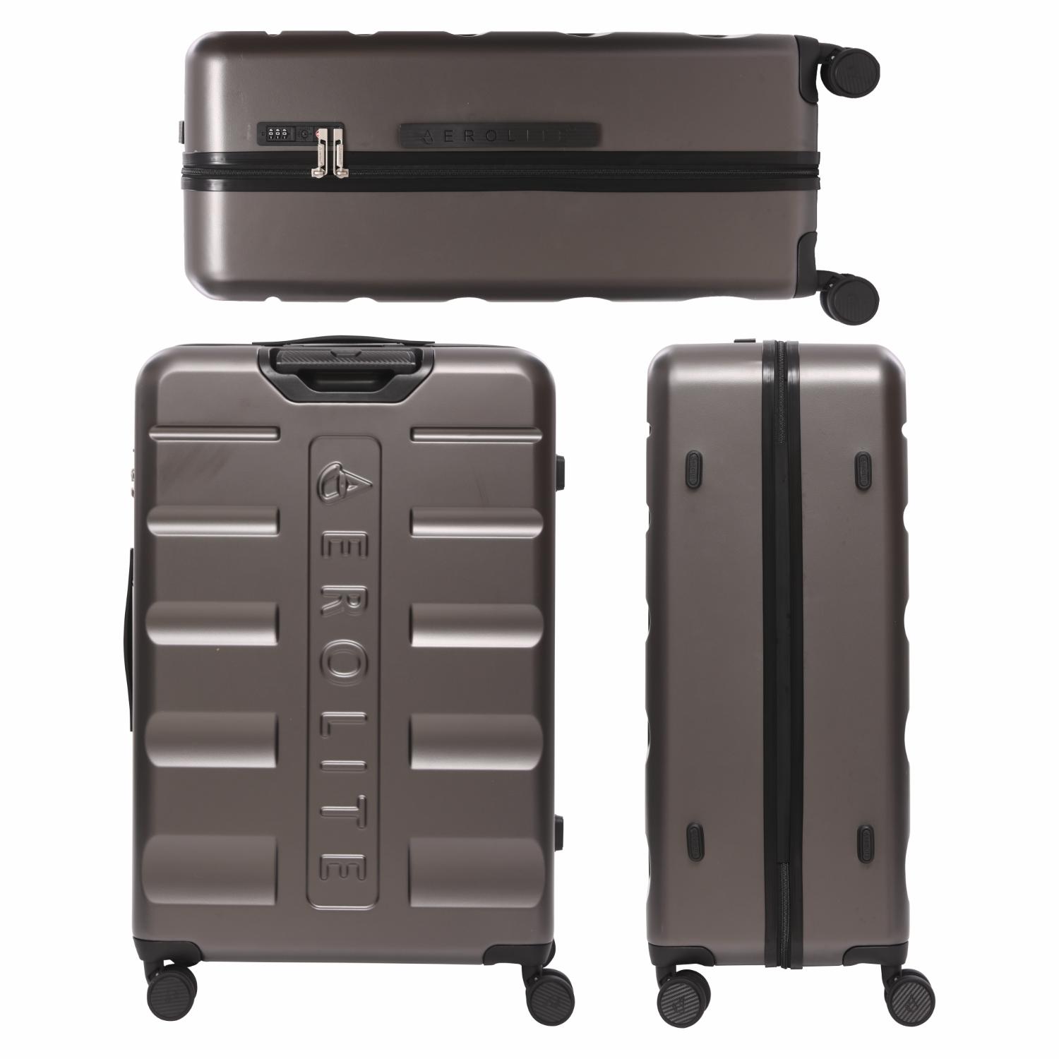 Aerolite 24-Inch Medium Check-In Luggage, 67L Lightweight Hard Shell Suitcase with 4 Spinner Wheels, TSA Lock, Durable ABS Travel Hold Suitcase – Charcoal