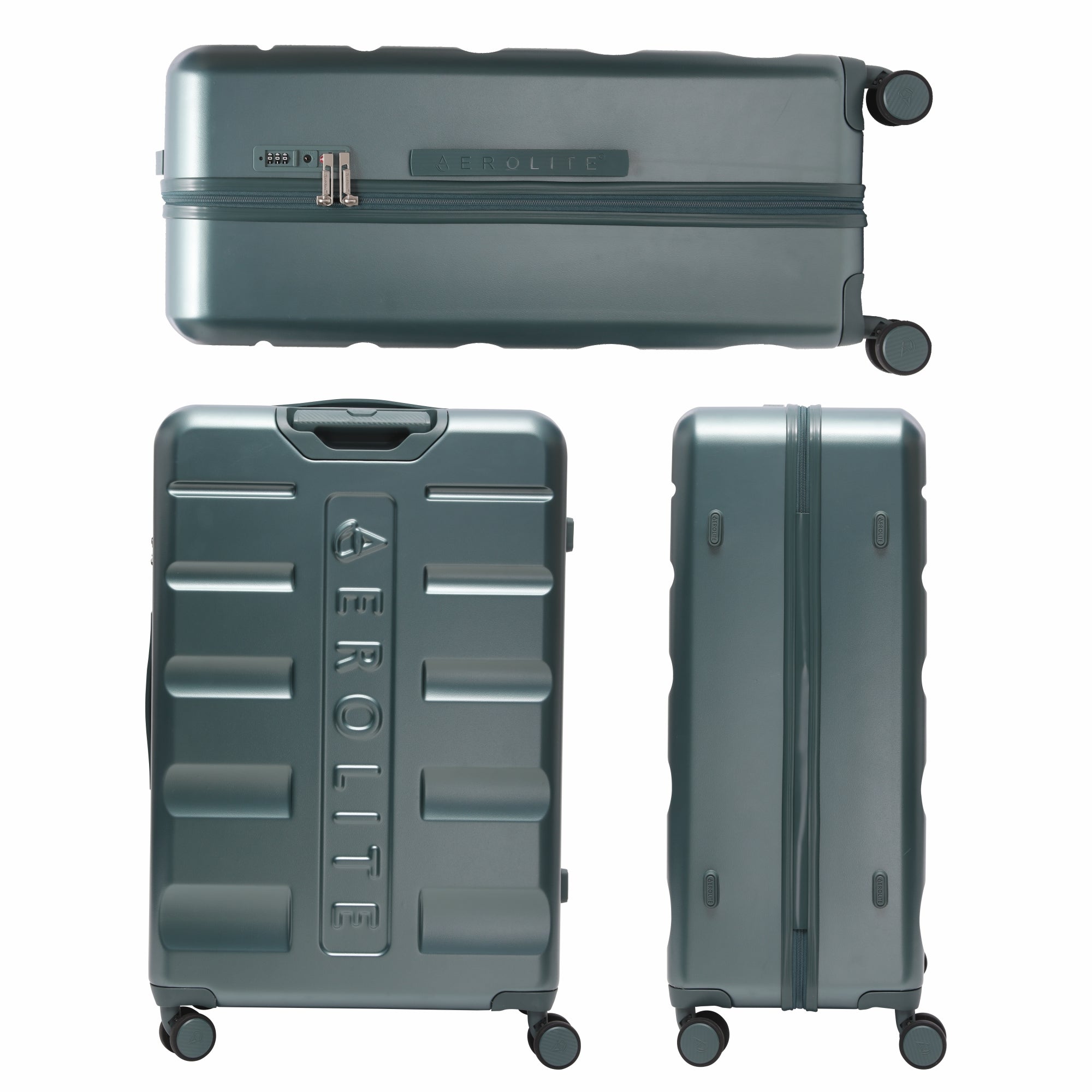 Aerolite Large 28” 100L Lightweight ABS Hard Shell Suitcase, 4 Dual Wheel Spinner, TSA Lock, Durable Check-In Hold Luggage - Forest Green