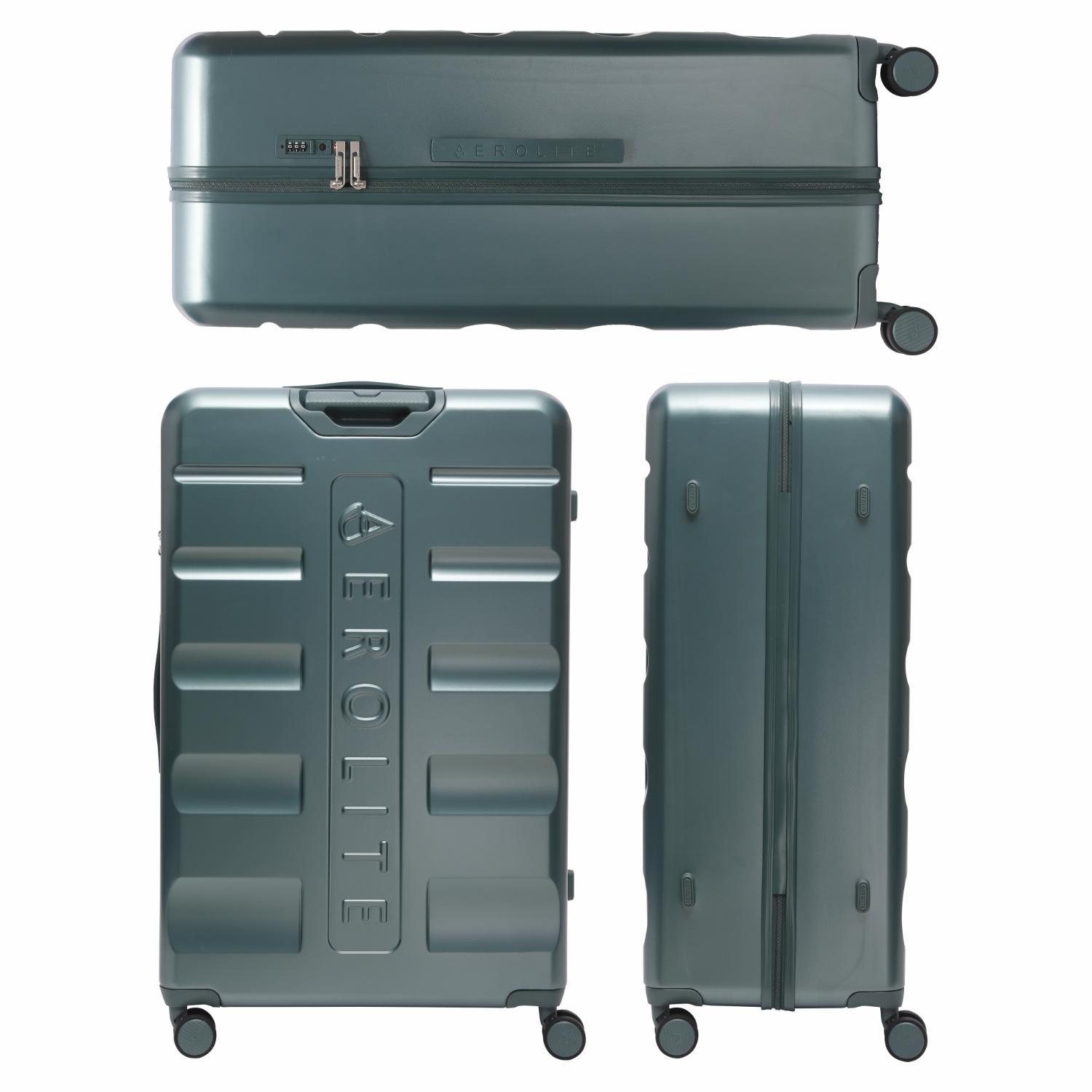 Aerolite Extra Large XL 32" 144L Lightweight ABS Hard Shell Suitcase, 4 Dual Wheel Spinner, TSA Lock, Heavy-Duty Check-In Travel Luggage - Forest Green