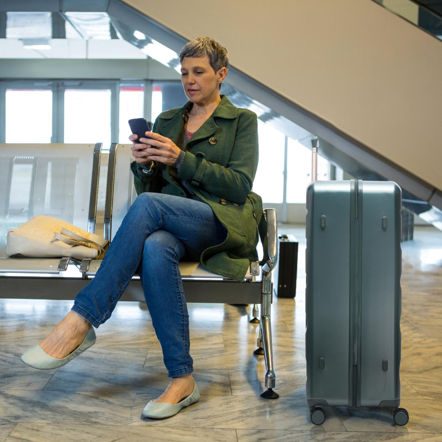 Aerolite Extra Large XL 32" 144L Lightweight ABS Hard Shell Suitcase, 4 Dual Wheel Spinner, TSA Lock, Heavy-Duty Check-In Travel Luggage - Forest Green