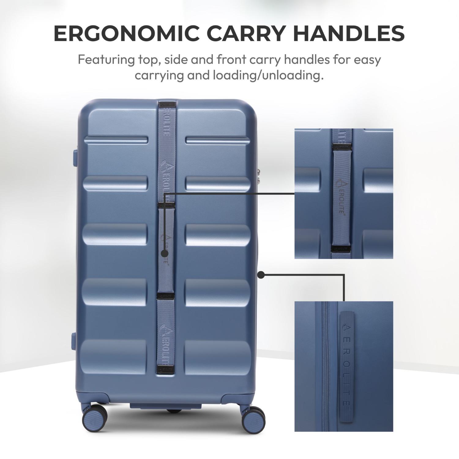 Aerolite 101L Large Trunk Suitcase with 4+1 Spinner Wheels, ABS Hard Shell Luggage with TSA Lock, Lightweight Check-in Travel Suitcase Trunk - Blue