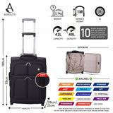 Aerolite 55x40x20 + 40x20x25 Ryanair Priority Maximum Allowance 2 Piece Carry On Hand Cabin Luggage Set Bundle Black (55x40x20 Suitcase + 40x20x25 Holdall)