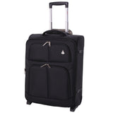 Aerolite 55x40x20 + 40x20x25 Ryanair Priority Maximum Allowance 2 Piece Carry On Hand Cabin Luggage Set Bundle Black (55x40x20 Suitcase + 40x20x25 Holdall)