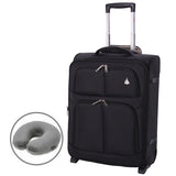 Aerolite Expandable (55x40x20cm) to (55x40x23cm) Lightweight Cabin Hand Luggage 2 Wheels, Maximum Possible Allowance For Ryanair (Priority), Lufthansa