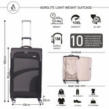 Aerolite Super Lightweight 4 Wheels Soft Shell Cabin & Hold Luggage, Cabin Size Approved for Ryanair (Priority), easyJet (Plus/Large Cabin), British Airways, Delta, Lufthansa Bundle