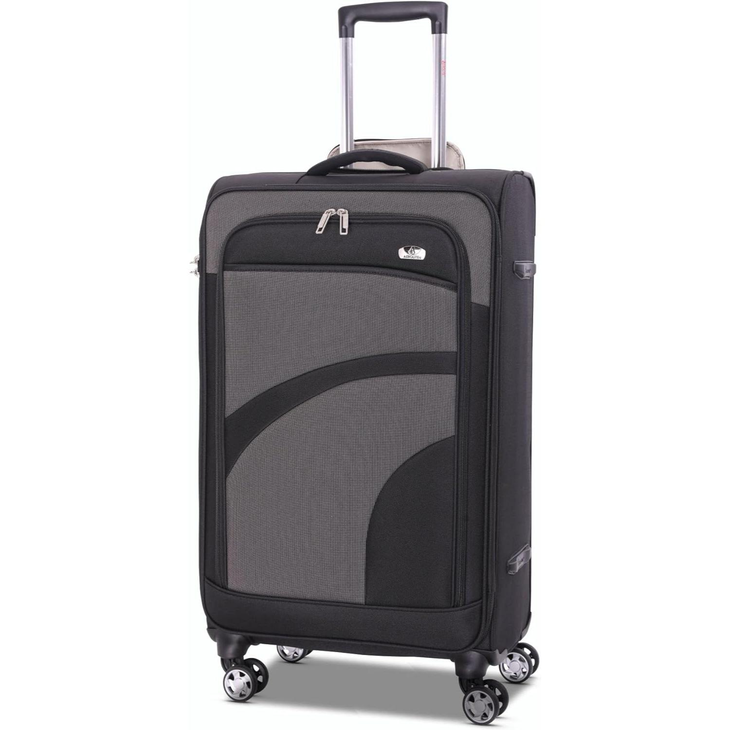 Aerolite Super Lightweight 4 Wheels Soft Shell Cabin & Hold Luggage, Cabin Size Approved for Ryanair (Priority), easyJet (Plus/Large Cabin), British Airways, Delta, Lufthansa Bundle
