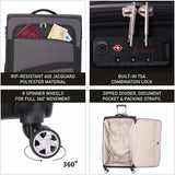 Aerolite Super Lightweight 4 Wheels Soft Shell Cabin & Hold Luggage, Cabin Size Approved for Ryanair (Priority), easyJet (Plus/Large Cabin), British Airways, Delta, Lufthansa, (Cabin 21", Medium 25", Large 29") - Aerolite UK