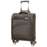 Aerolite Expandable 55x40x20cm to 55x40x23cm 4-Wheel Cabin Suitcase – MAX Size for Ryanair Priority & Wizz Air, Lufthansa, Ultra Lightweight Soft Shell Carry On with TSA Lock - Midnight Fern