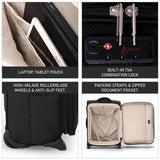 Aerolite Expandable (55x40x20cm) to (55x40x23cm) Lightweight Cabin Hand Luggage 2 Wheels, Maximum Possible Allowance For Ryanair (Priority), Lufthansa