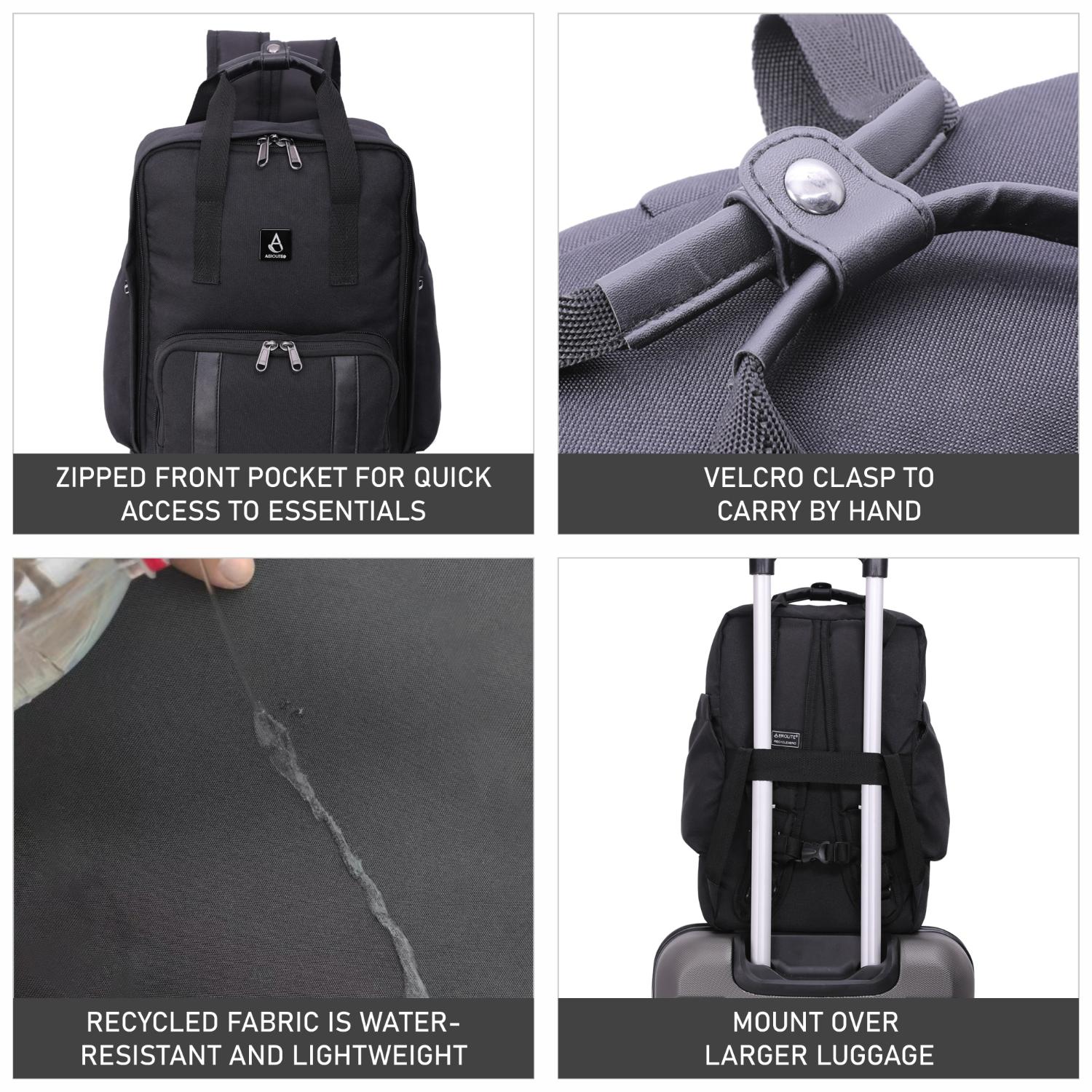 Aerolite 40x20x25cm Premium Ryanair Maximum Size Backpack With Removable Small Carry Pouch Eco-Friendly Shower-Resistant Cabin Luggage Approved Travel Carry On Holdall Flight Rucksack with 10 Year Warranty