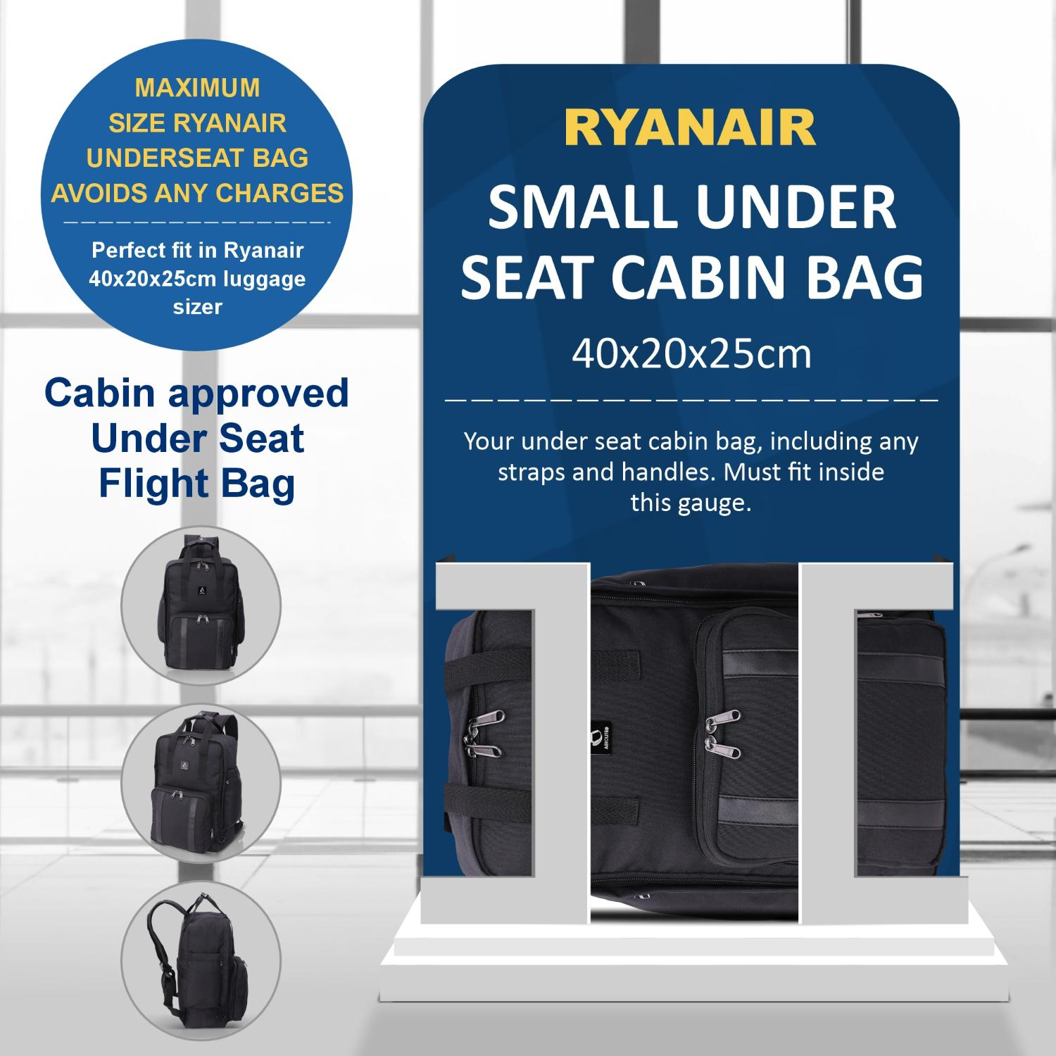 Aerolite 40x20x25cm Premium Ryanair Maximum Size Backpack With Removable Small Carry Pouch Eco-Friendly Shower-Resistant Cabin Luggage Approved Travel Carry On Holdall Flight Rucksack with 10 Year Warranty