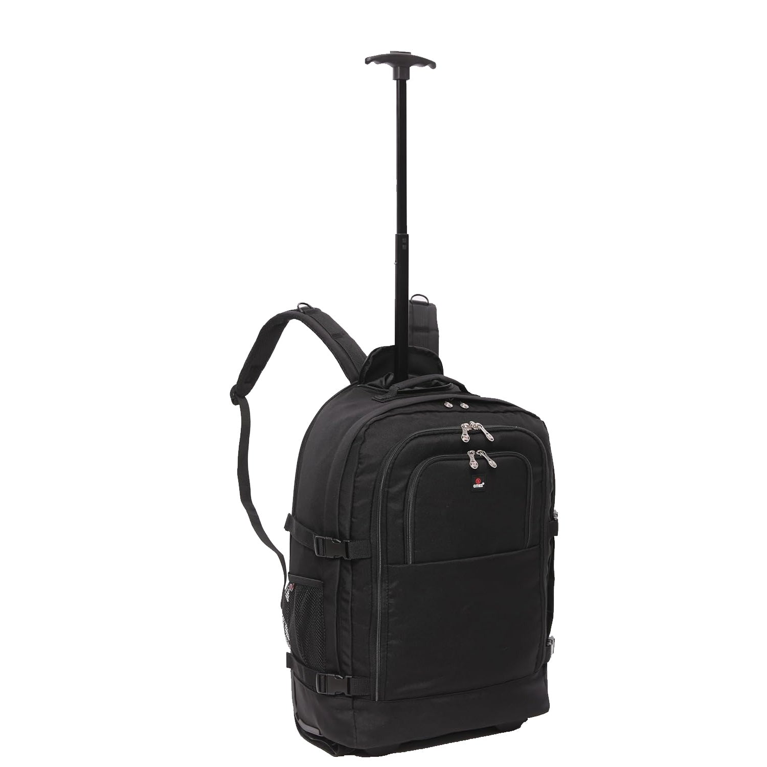 5 Cities Trolley Backpack with Wheels, Fits Ryanair Priority 55x40x20cm, Cabin Bag with Shoulder Straps, Lock & 2-Year Warranty (55x38x20cm)