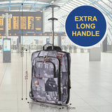 5 Cities 21" (55x35x20cm) Lightweight Cabin Hand Luggage Trolley, Fits Easyjet(Plus/Flexi/Large Cabin), Ryanair (Priority) Cabin Restrictions, 2 Years Of Warranty