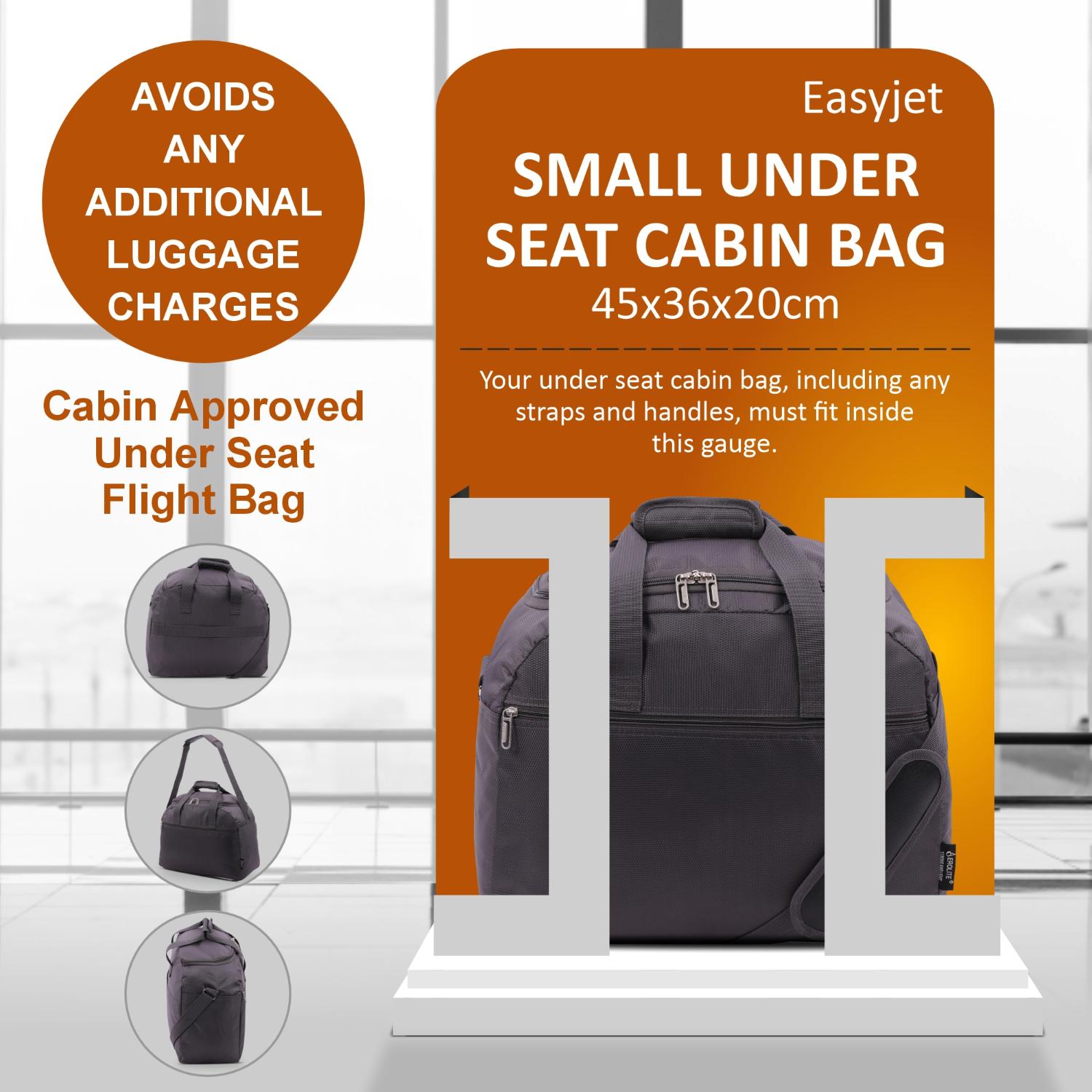 Aerolite Easyjet Maximum (45x36x20cm) New and Improved 2025  Size Holdall Cabin Luggage Under Seat Flight Bag, 5 Years Of Warranty