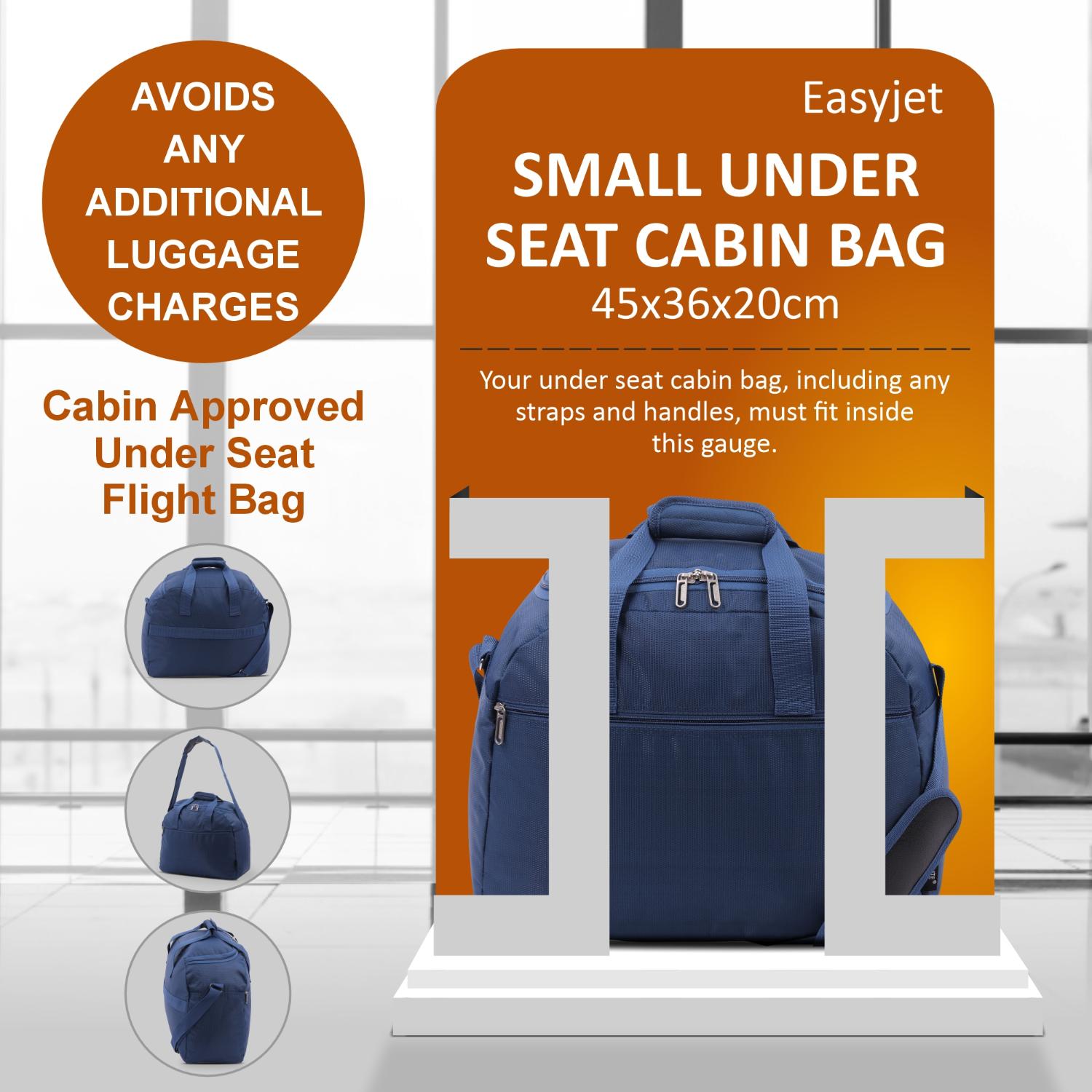 Aerolite Easyjet Maximum (45x36x20cm) New and Improved 2025  Size Holdall Cabin Luggage Under Seat Flight Bag, 5 Years Of Warranty
