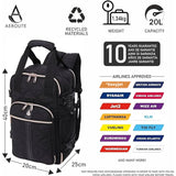Aerolite 40x20x25 Ryanair Maximum Size Backpack Eco-Friendly Cabin Luggage Approved Travel Carry On Holdall Flight Rucksack with 10 Year Warranty (Quilted)