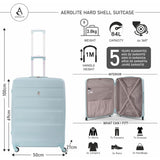 Aerolite 25" Large (69x50x27cm) Lightweight Hard Shell Luggage Suitcase, Lightweight & Strong with 4 Wheels, 5 Years Guarantee