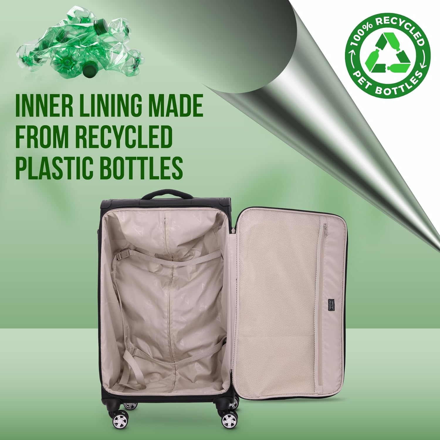 Aerolite Reinforced Super Strong and Light 4 Wheel Lightweight Cabin & Hold Luggage Suitcase, Approved for Ryanair easyJet British Airways & More, 10 Year Guarantee