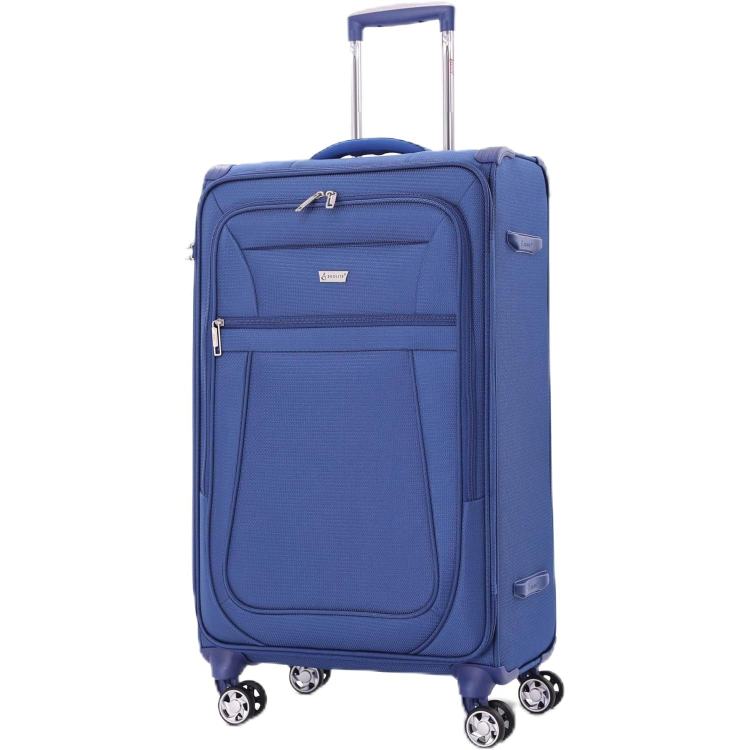Aerolite Reinforced Super Strong and Light 4 Wheel Lightweight Cabin & Hold Luggage Suitcase, Approved for Ryanair easyJet British Airways & More, 10 Year Guarantee